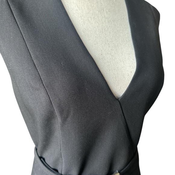 WHBM White House Black Market Black Fitted Pencil Belted Sheath Dress 12 NWOT - Picture 3 of 12